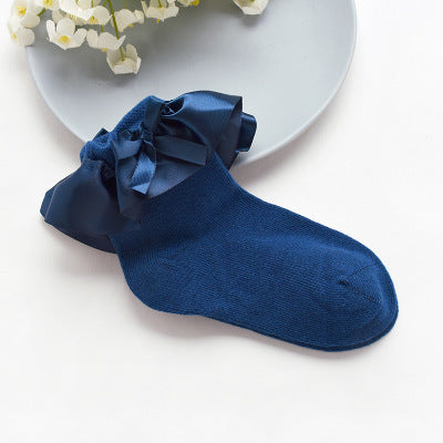 Princess chaussons de filles version coréenne de satin chaussons courtes