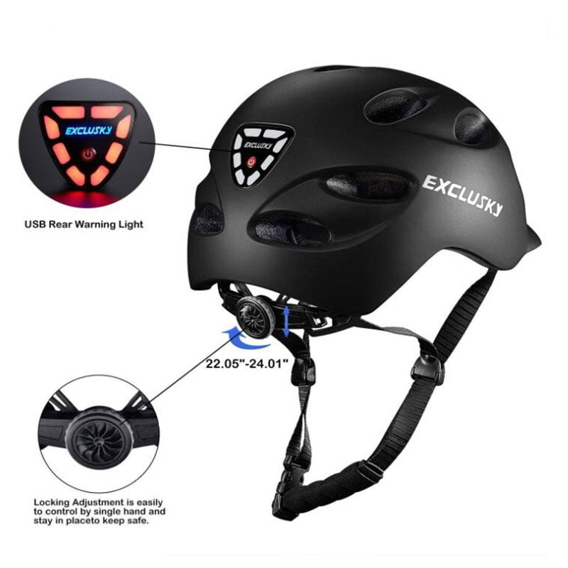 Casque électrique à vélo Led avec lumière de queue