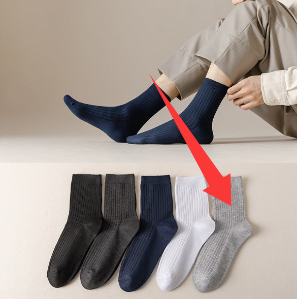 Chaussettes longues en coton de couleur solide pour l'automne Et l'hiver