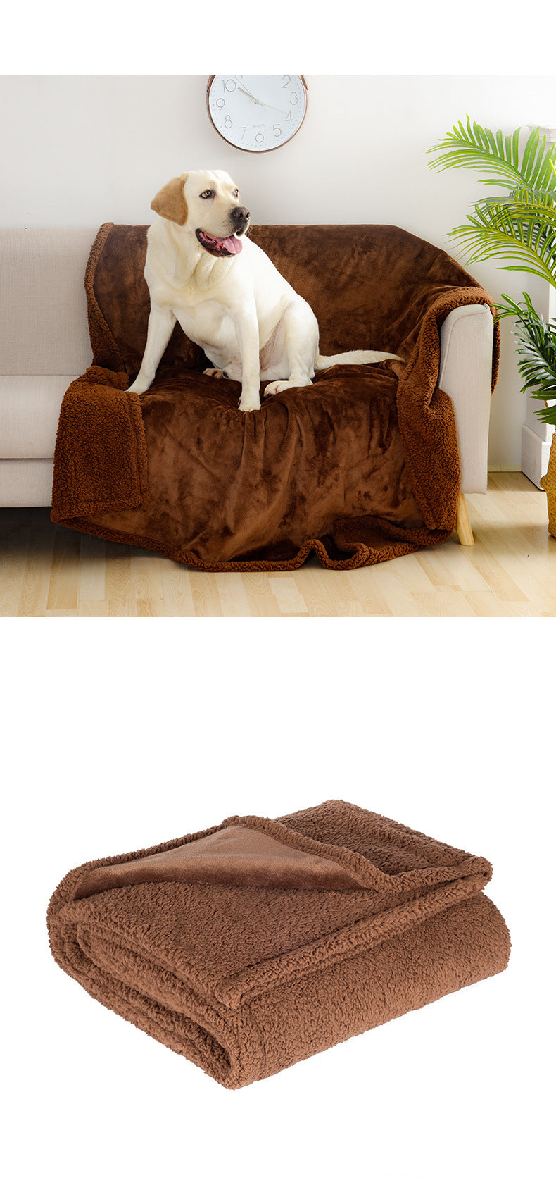 Canapé d'animal Coussin lit de chien en peluche courte tapis imperméable couple couverture