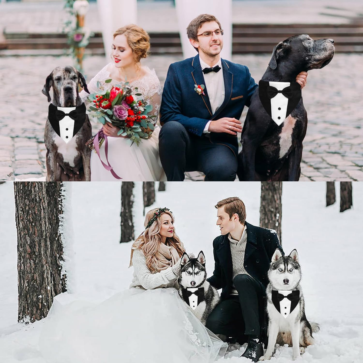 Wedding Collar Bandana with Bow Tie