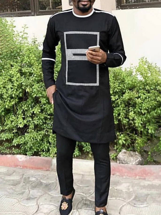 Hommes Ensemble de loisirs Costume imprimé chemise et pantalon