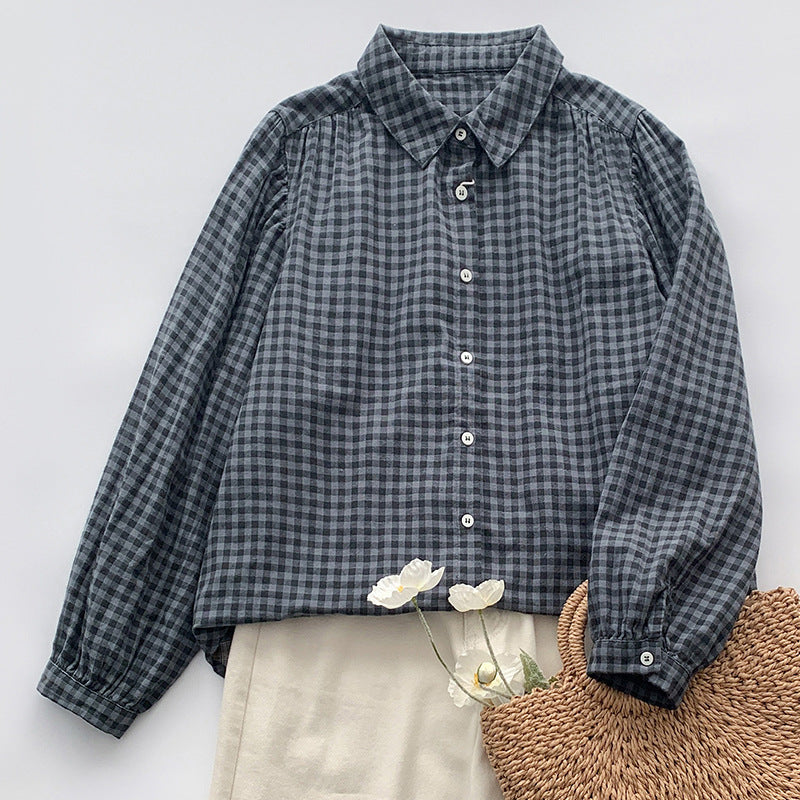 Blouse pour femmes en Plaid Casual