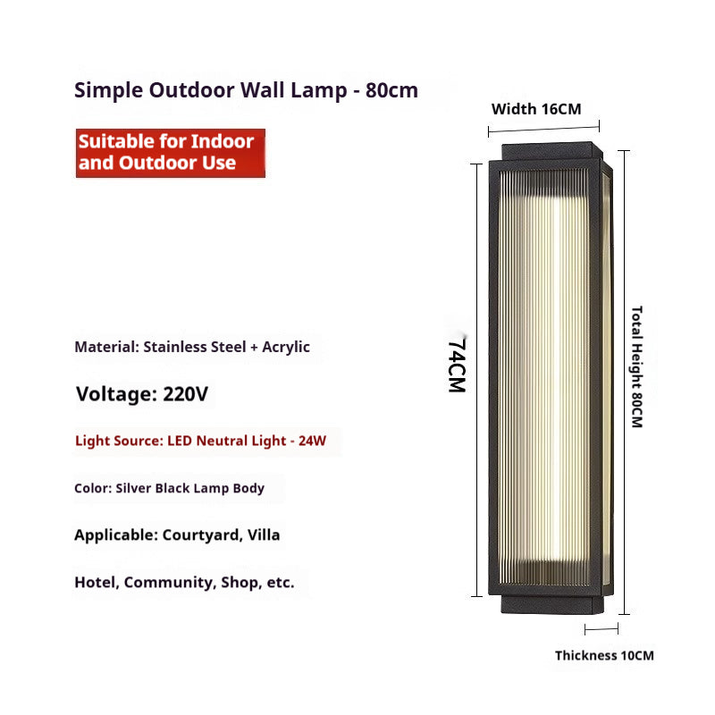 Lampe murale extérieure étanche en acier inoxydable