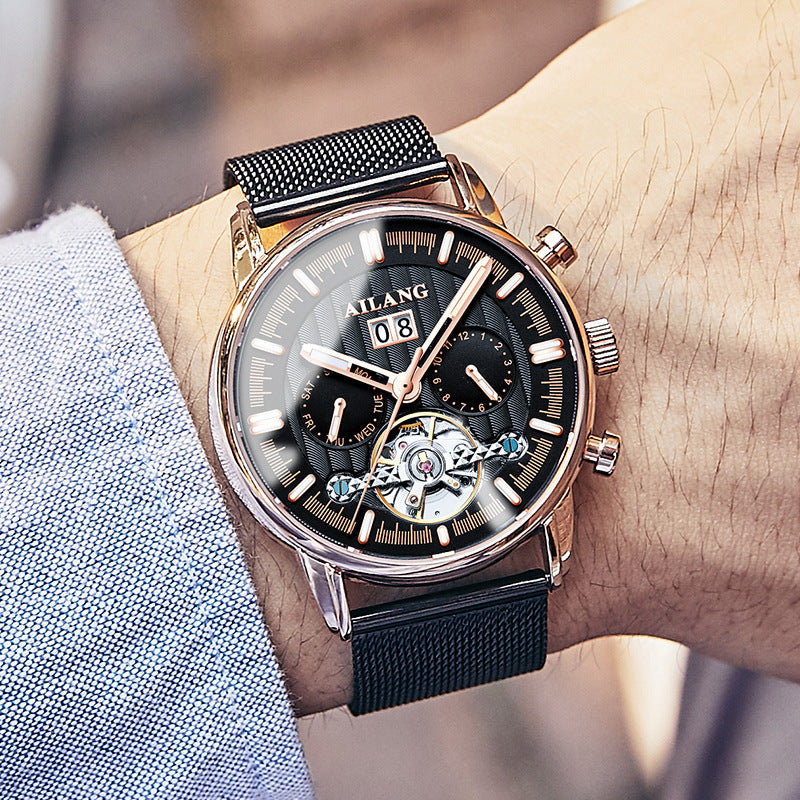 Tourbillon Multi-fonctions Montre mécanique automatique homme