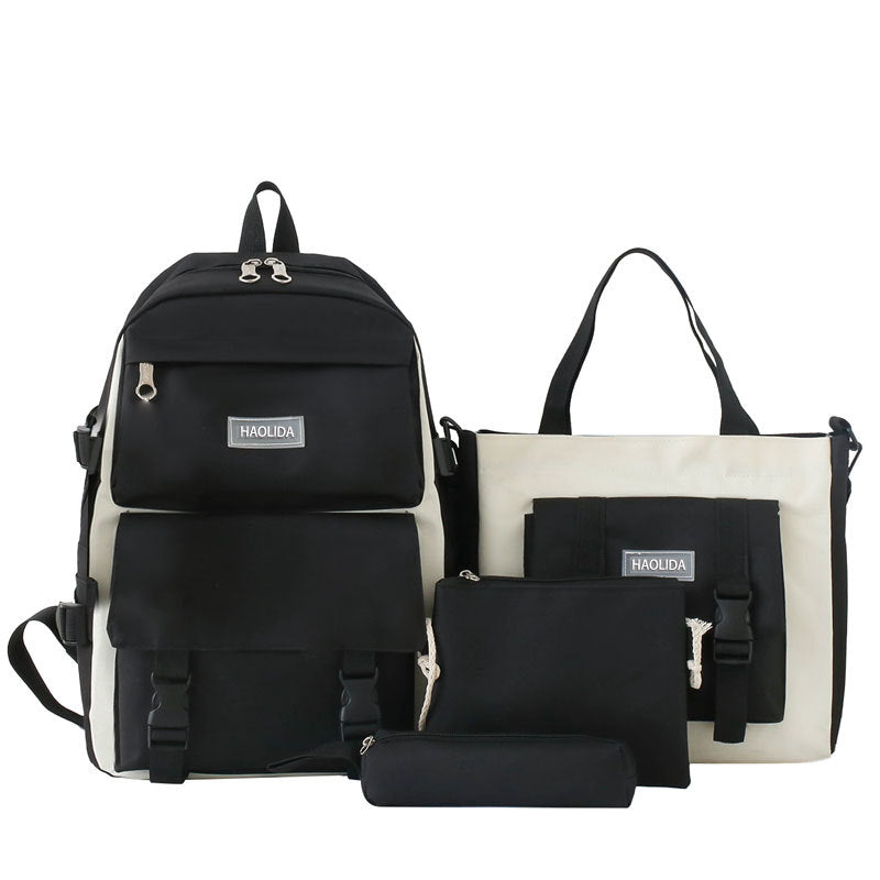 Ensemble de sac à dos de type Harajuku à grande capacité