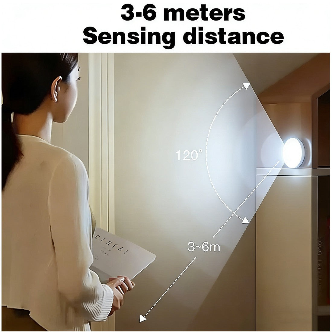 Capteur lumière LED Motion PIR USB rechargeable Armoire portable lampe de nuit
