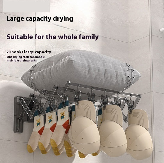 Chaussettes de coupe d'aspiration Rack de serviette sans punch de séchage pliable