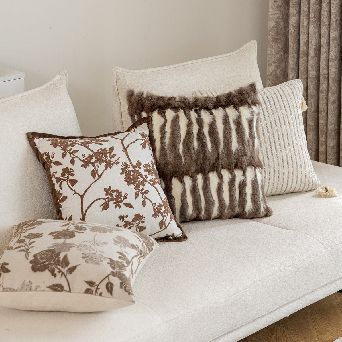 Coussin Coussin en peluche et support lombaire pour le canapé
