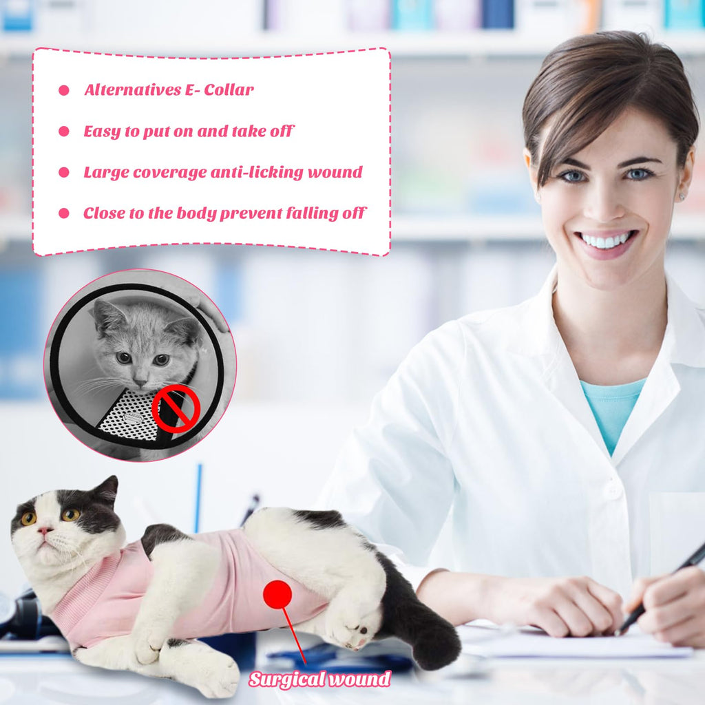 Cat Recovery Suit Cat Onesie pour les chats après chirurgie pour les blessures abdominales Cat Onesie pour Ca