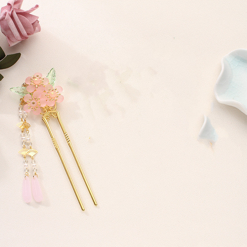 Antique Hanfu coiffure Tassel mariée épingle à cheveux étape Shaking Insert peigne cheveux bijoux