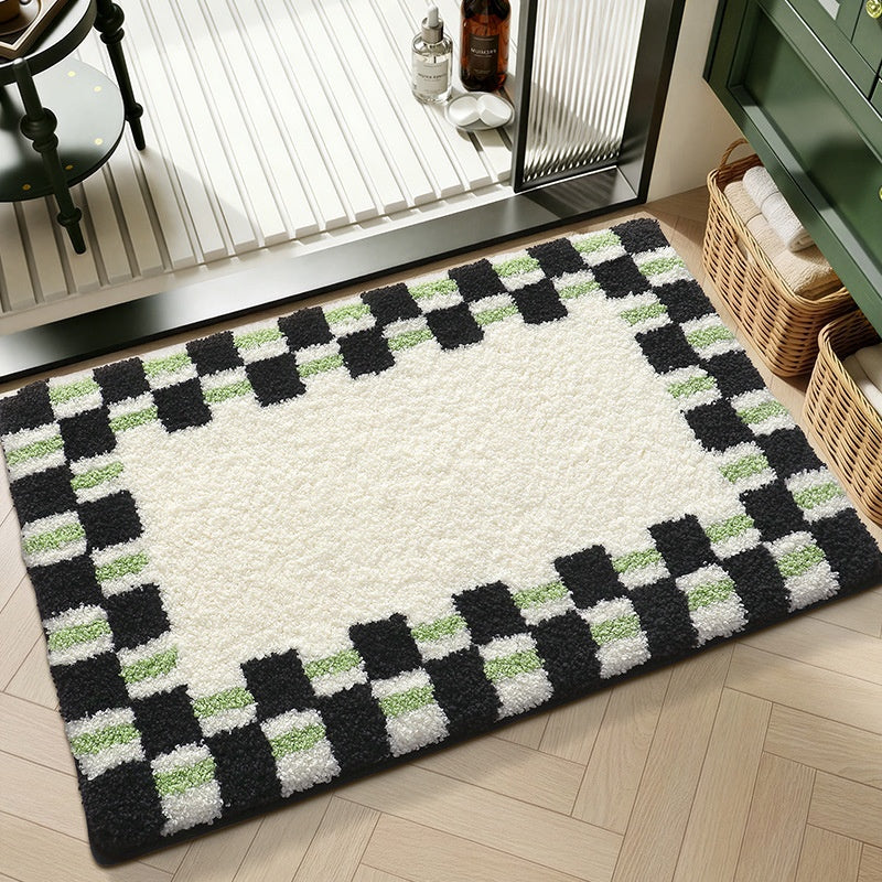 Tapis de sol géométrique non glissant, absorbant l'eau