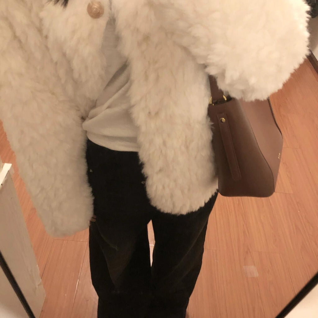 Manteau rembourré en coton épais pour femmes avec doublure en lambswool