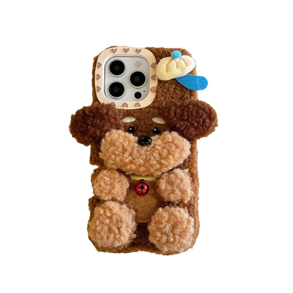 Mignon Furry Poodle cas téléphone
