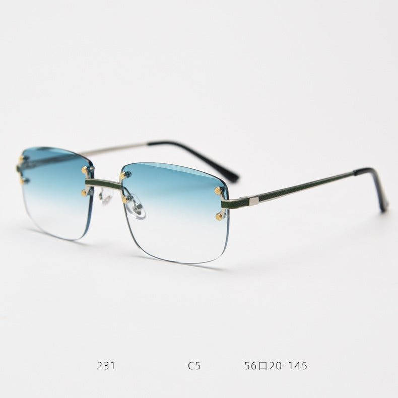 Lunettes de soleil carrées sans cadre