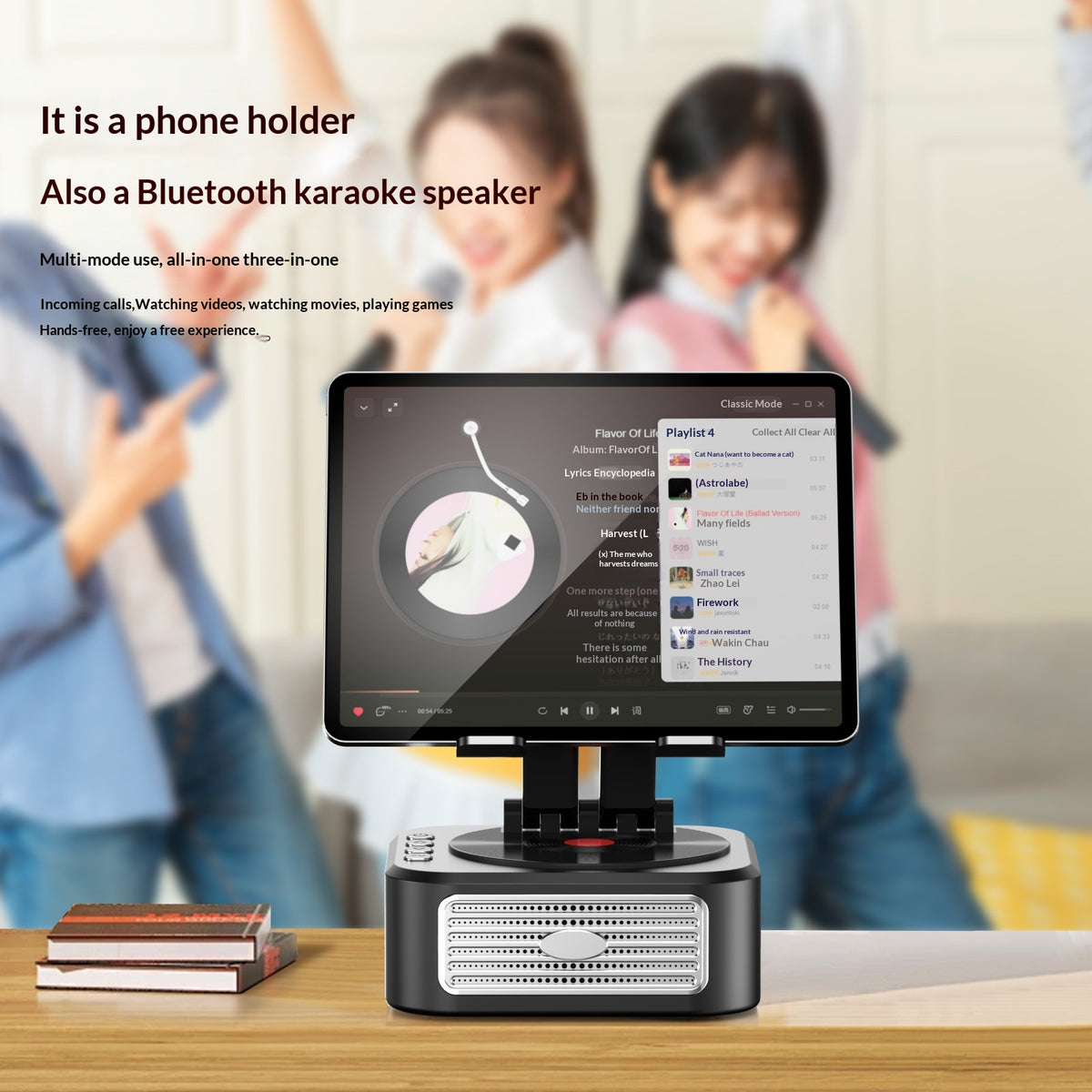 Haut-parleur Bluetooth rotatif pliant Tablette de bureau multifonctionnelle