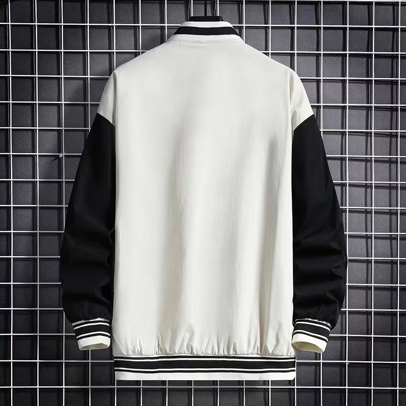 Veste de baseball homme Mode Casual Lettre Numéro Imprimer Bouton-down Tops Streetwear Cloth
