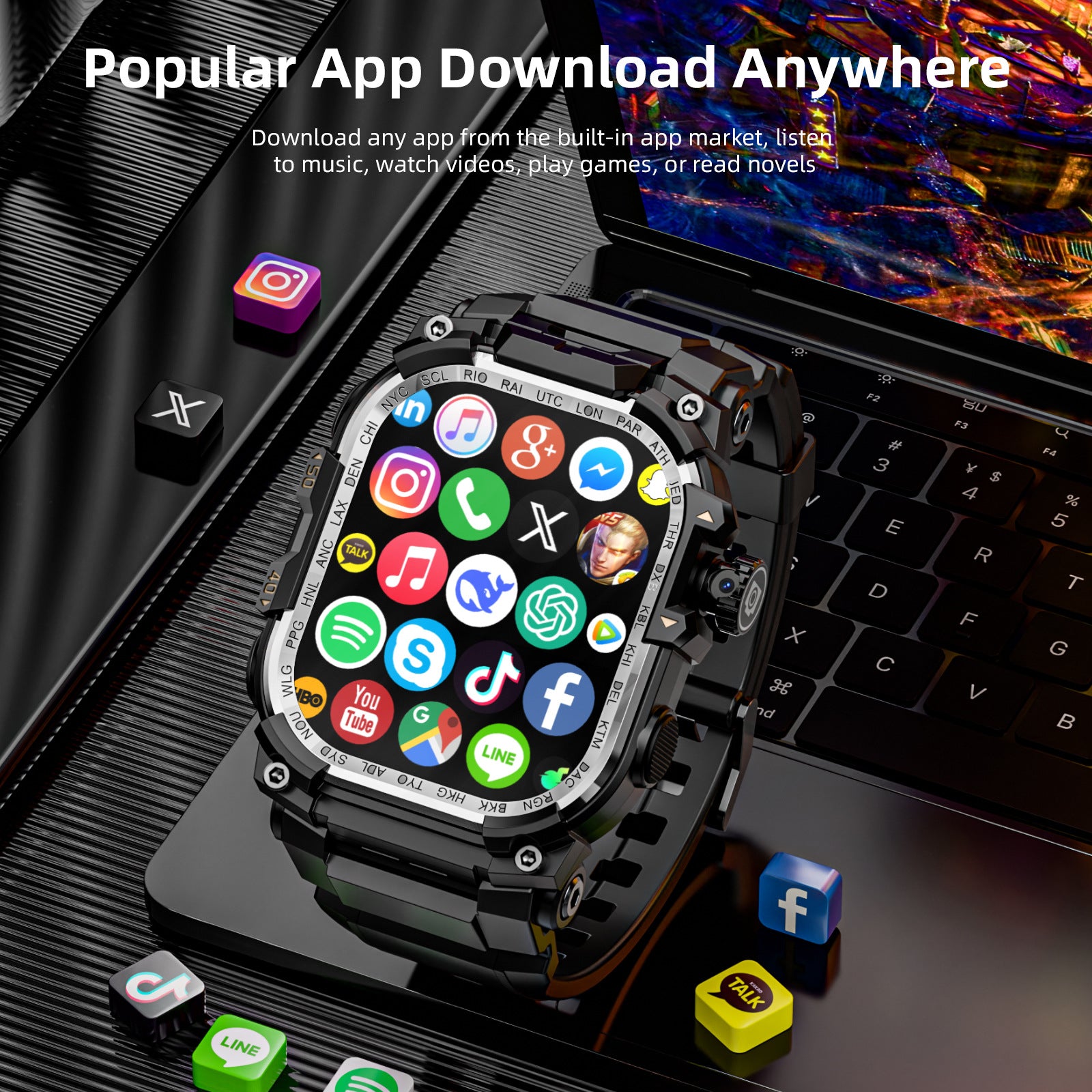 APPLLP 7 MAX Écran généreux Smart Watch Wifi Caméra de retrait