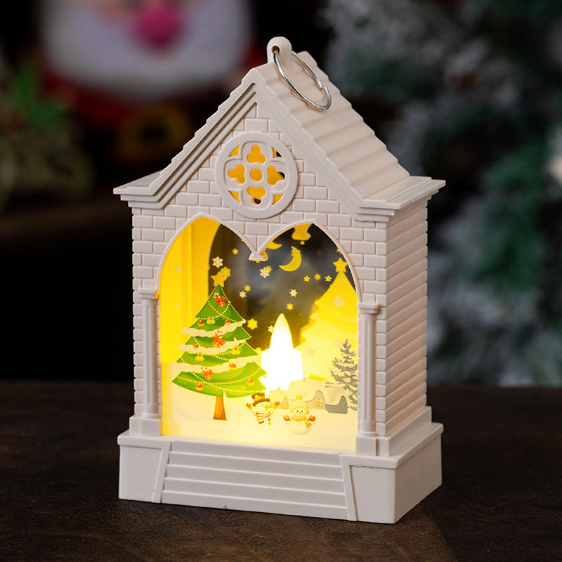 Décorations de Noël Maison de style européen Lumière de nuit LED Bureau Ornements Fenêtre Vent L