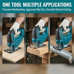 21V 300W Machine à couper le bois sans pinces Sciage électrique sans fil avec lame réglable Woo