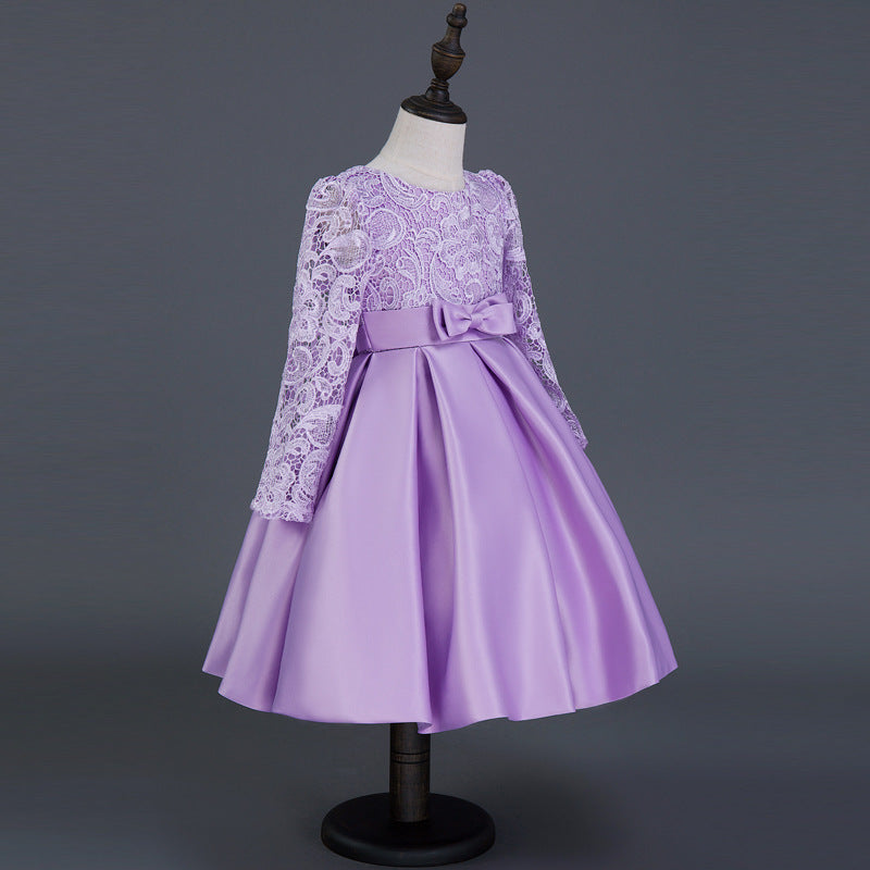 Carisa Europe et Amérique robe d'automne et d'hiver robe princesse à manches longues fl
