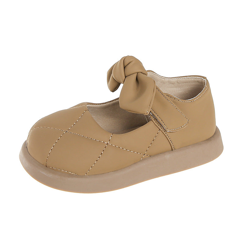 Princesse Chaussures Filles Lolita Bow Chaussures en cuir Lady Souple Bouche Douce Fond P