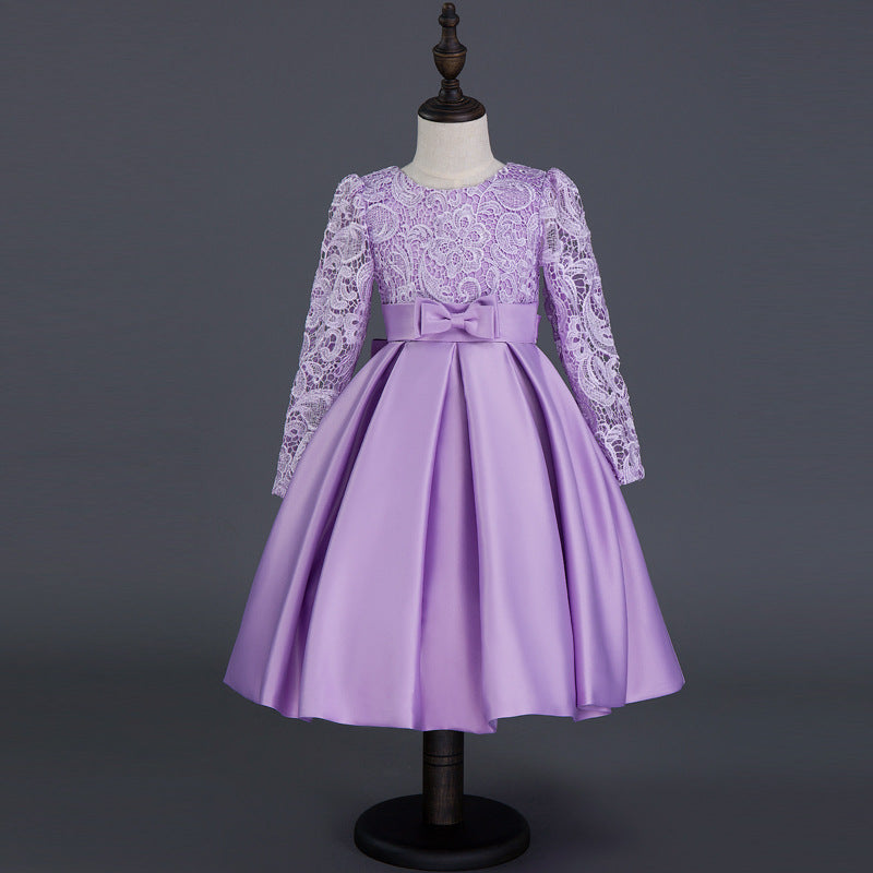 Carisa Europe et Amérique robe d'automne et d'hiver robe princesse à manches longues fl