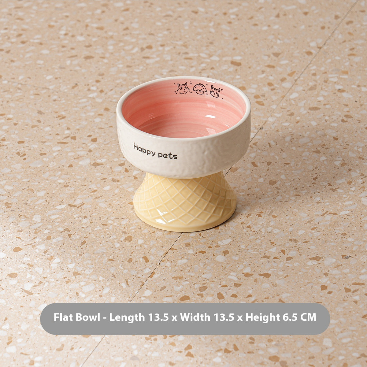Céramique High Foot Cat Bowl Protection du cou pas facile à frapper sur Snack Dish Brinking Wate
