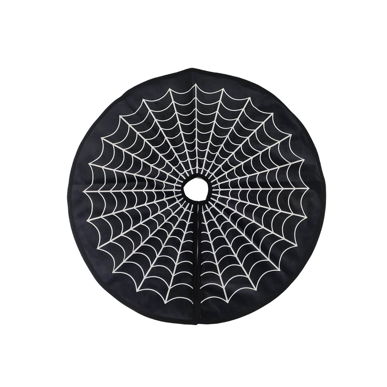 Blanc Spiderweb Halloween Tree Jupe tapis de sol décoratif