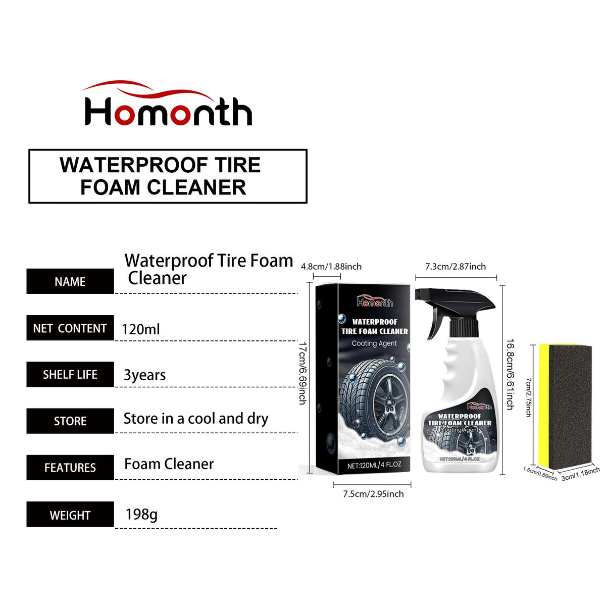 Kit de nettoyage de mousse de pneus automobiles HOMONTH
