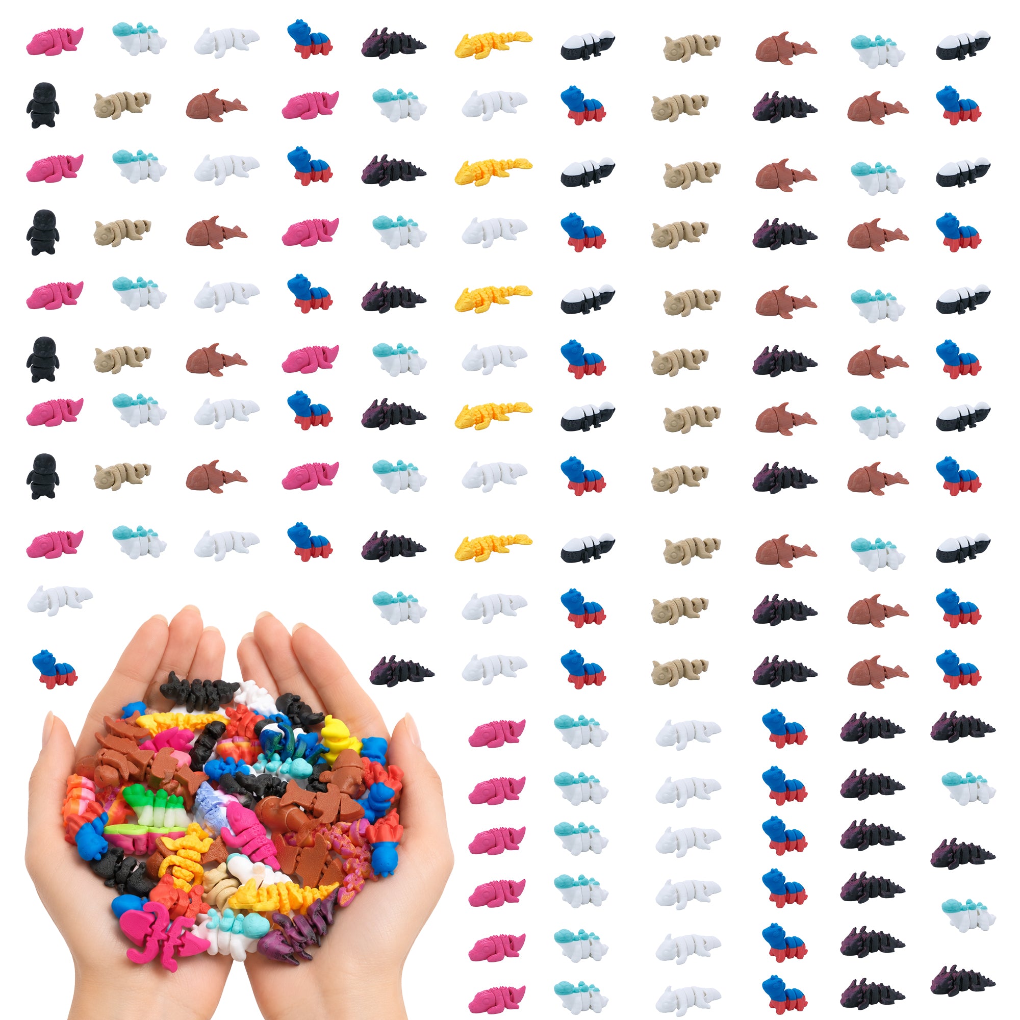 150 Pack Mini animaux mixtes imprimés 3D