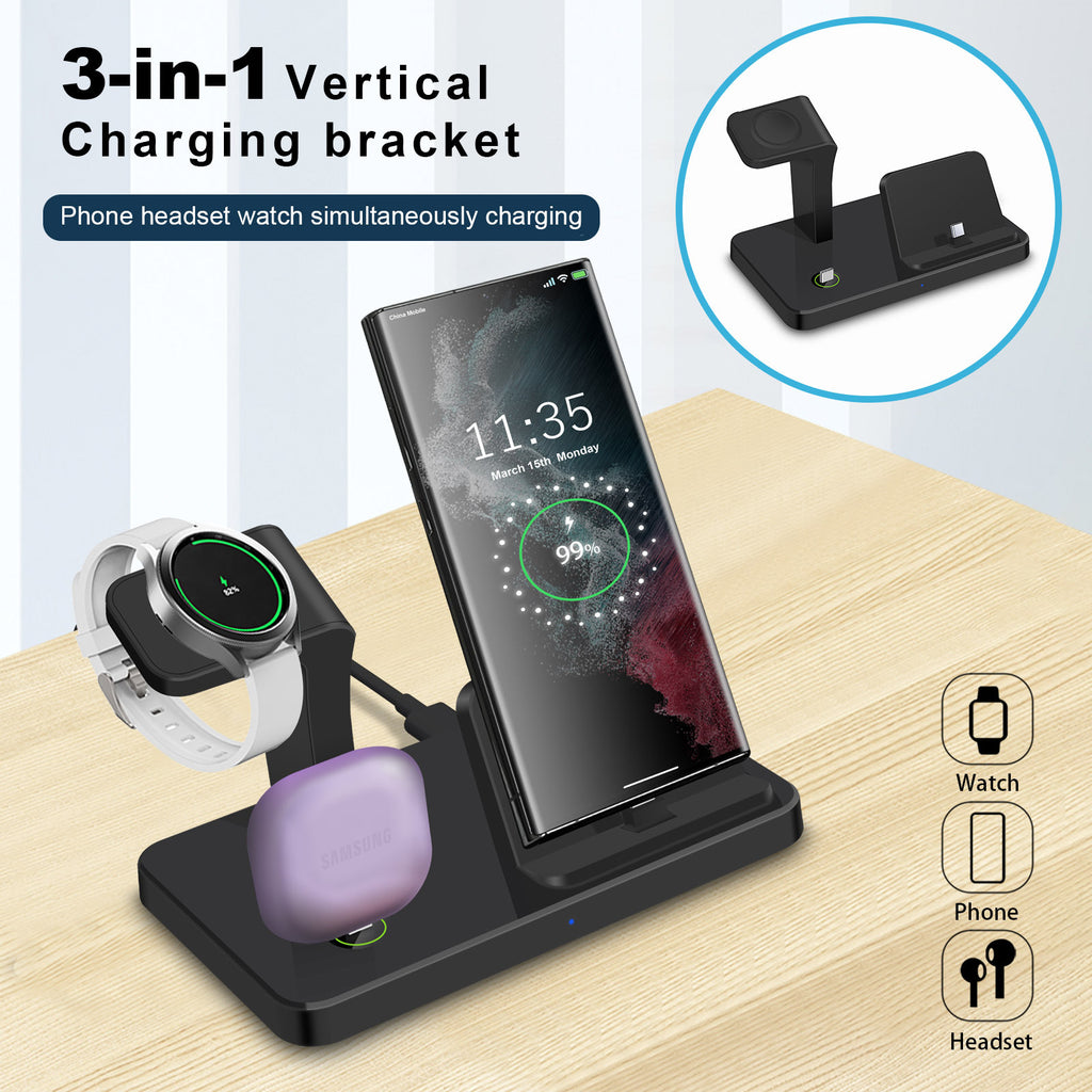 Chargeur sans fil vertical trois en un