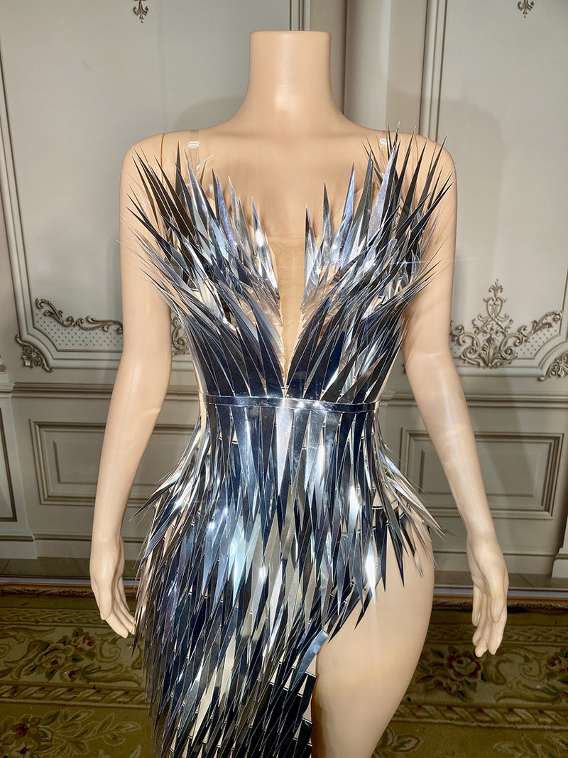 Scène avancée légère robe de soirée de luxe à laqué Design latéral fente Tail Slim Tempérament