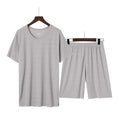 Pyjama de soie de glace homme d'été manches courtes costume Casual