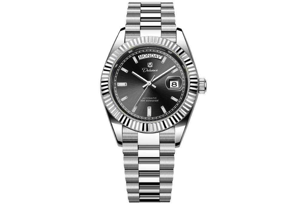 Montre mécanique homme automatique double-calendrier