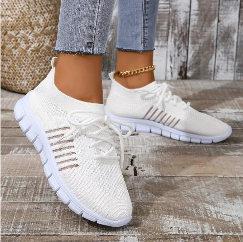 Femmes Respirant Sneaker High-cut Lace-up Platform Chaussures Casual