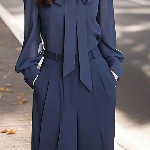 Élégante et chic Set de chemise bleue avec une petite robe