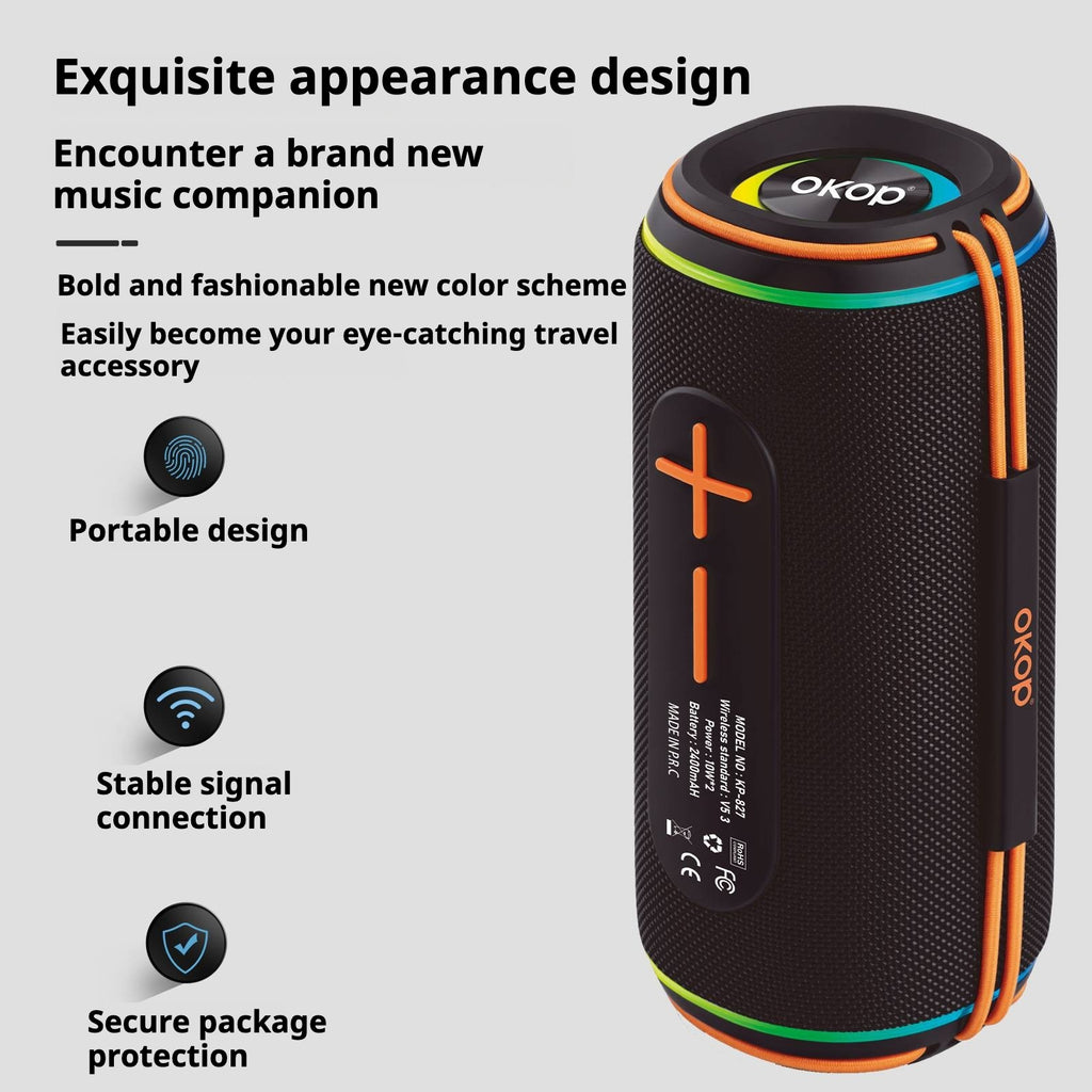 KP-827 Haut-parleur bluetooth en plein air portable à deux conducteurs haute puissance Stéréo Subwo