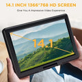 DBPOWER Lecteur DVD portable 16.9" avec grand écran pivotant HD 14.1"