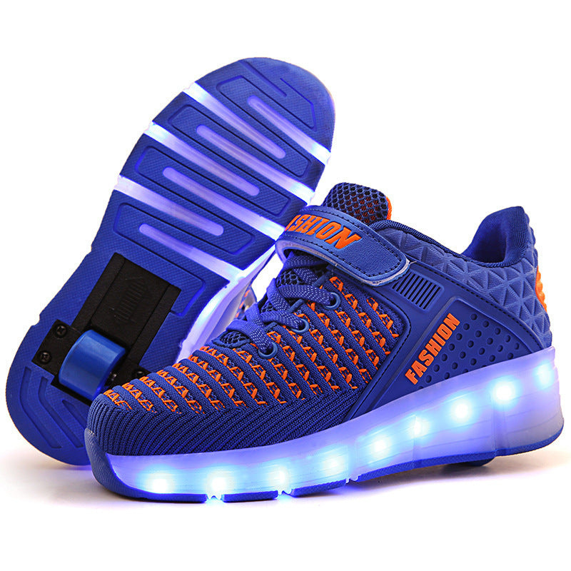 Rechargeable Heelys Patins à roulettes simples pour enfants