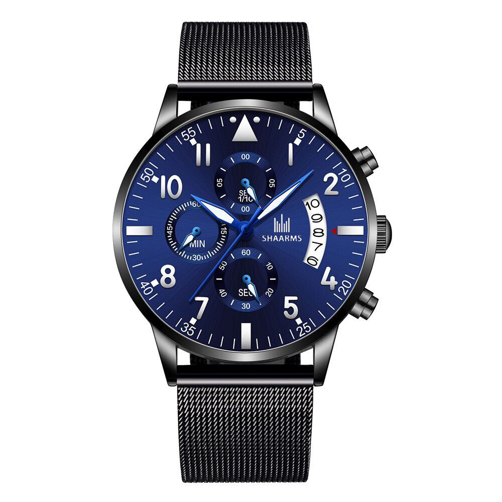 Concept Men's Mesh Strap Calendrier Montres Quartz