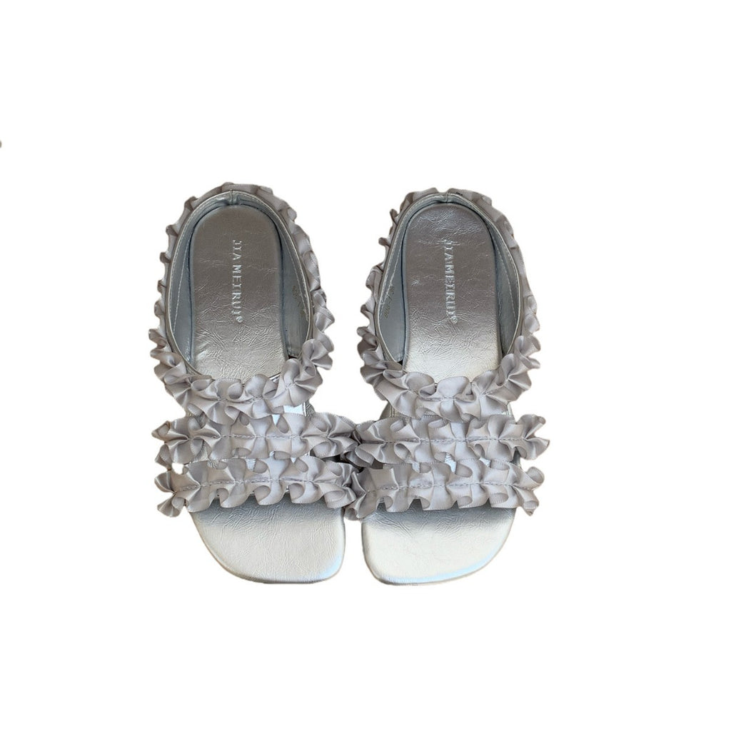 Sandales à pieds carrés de style français pour femmes