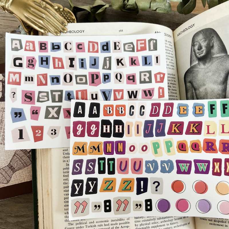 Stickers Anglais Lettres Et Nombres Symbole Etiquette Sticker Matière Décoration