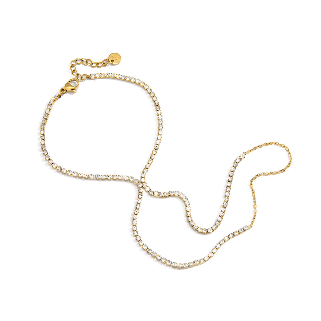 Bracelet de verrouillage en Strass en acier inoxydable de style américain