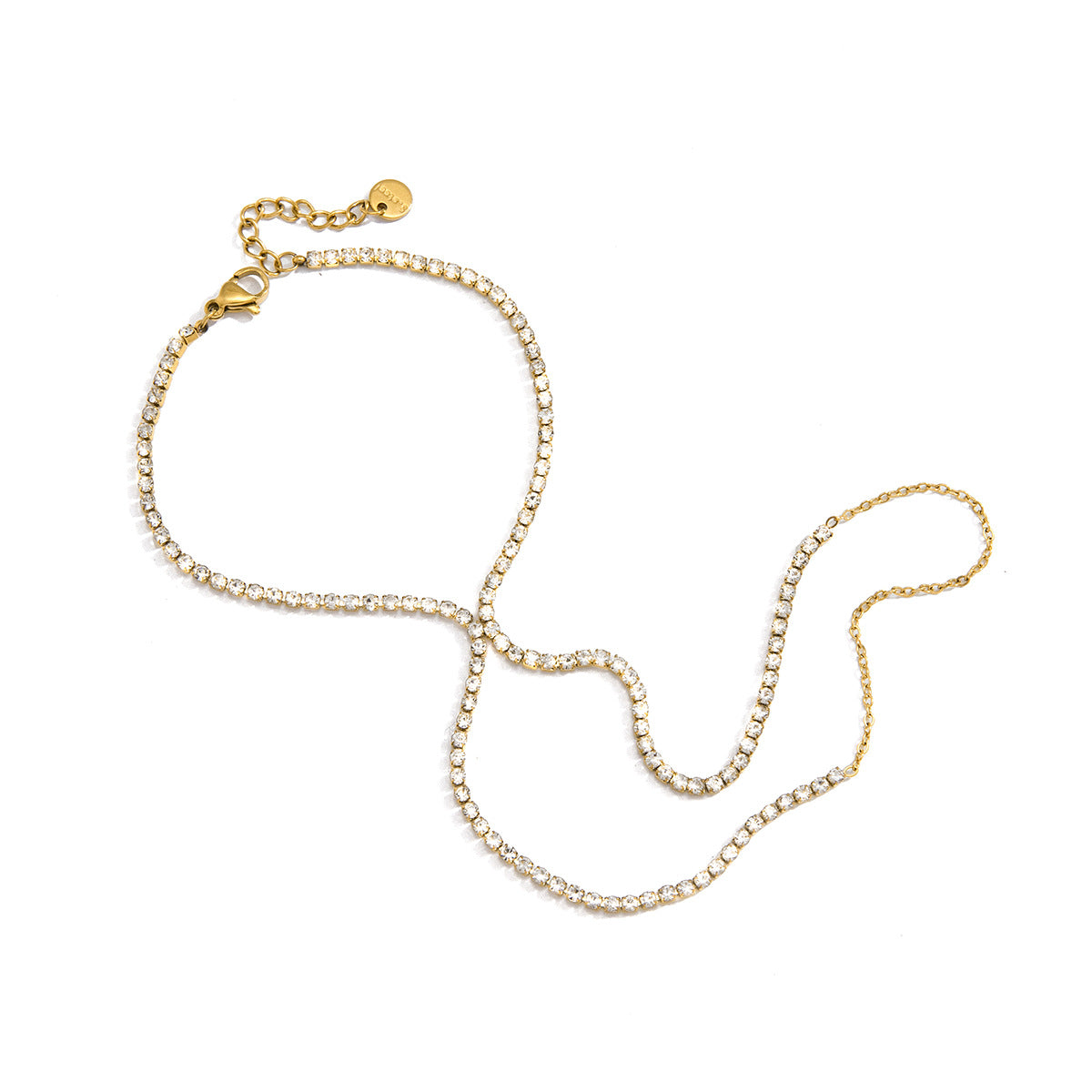 Bracelet de verrouillage en Strass en acier inoxydable de style américain
