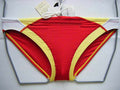 Slips de bain classiques de couleur rouge et jaune pour hommes