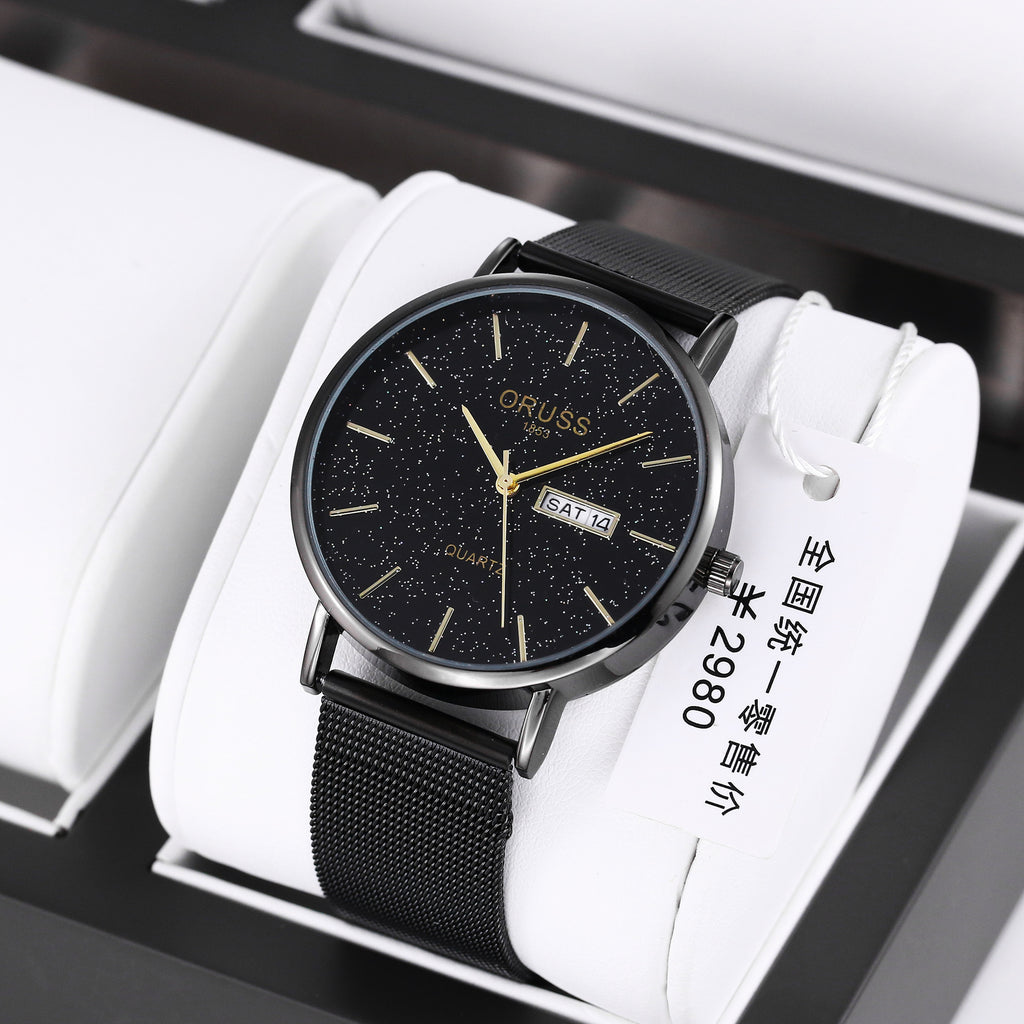 Entièrement automatique Montre mécanique Pointeur de calendrier homme acier fin