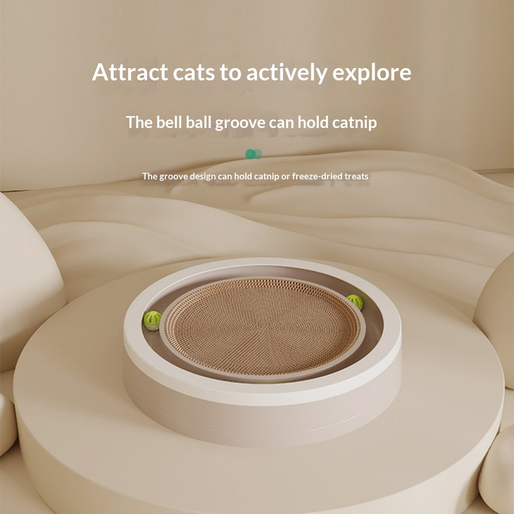 Lit extra grande ronde intégrée de chat avec boule