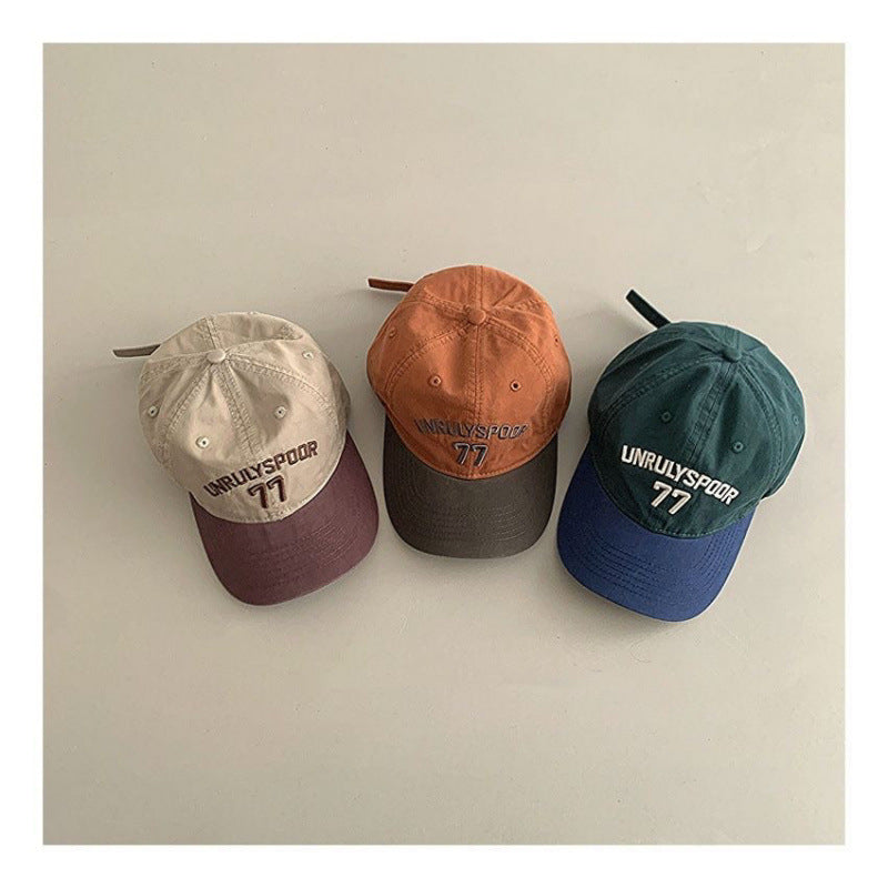 Stylish Casual Soft-crown Color-block Casquette de baseball pour enfants