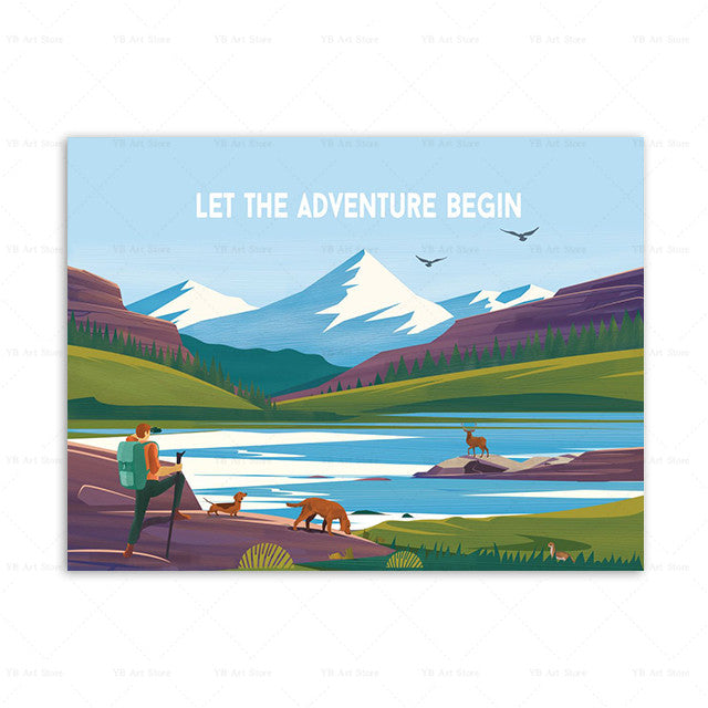 Affiche de voyage de la ville Peinture toile Art Décor